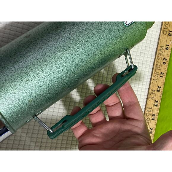 Org Box vtg Aladdin Stanley No. A-944DH Green & Silver Thermos steel bottle "CJ" - Picture 14 of 16